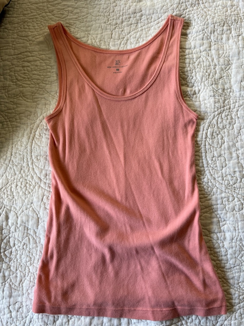 New York & Company Dusty Rose Ribbed Tank Top